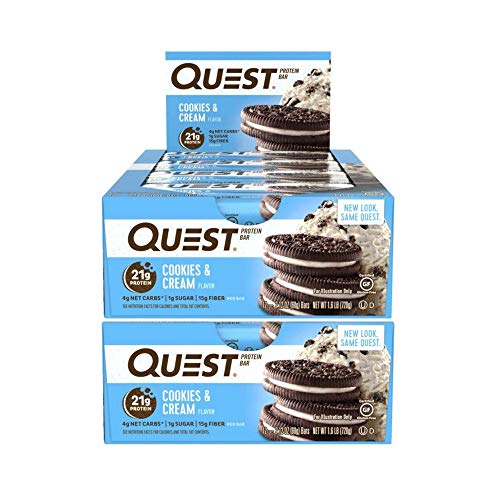 quest bar cream - Quest Nutrition Protein Bar Cookies & Cream. Low Carb Meal Replacement Bar with 20 gram + Protein. High Fiber, Gluten-Free (24 Count)