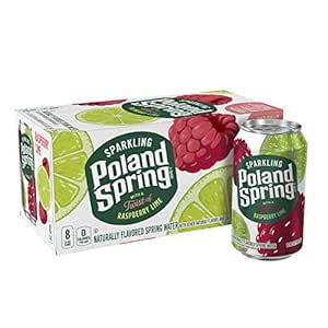 Poland Spring Sparkling Water, Raspberry Lime, 12 oz. Cans (8 Pack)