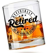 Officially Retired Bouron Glass - Retirement Gifts for Men - Funny Whiskey Glass Unique Retiremen...