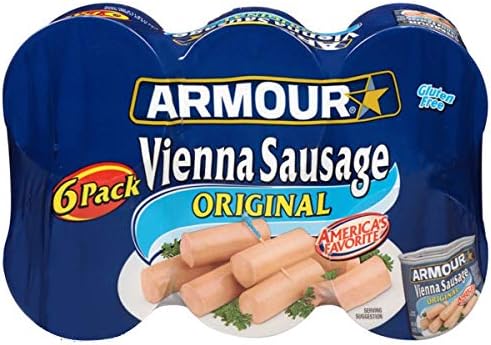 Armour Star Vienna Sausage, Original Flavor, Canned Sausage, 4.6 oz (Pack of 6)