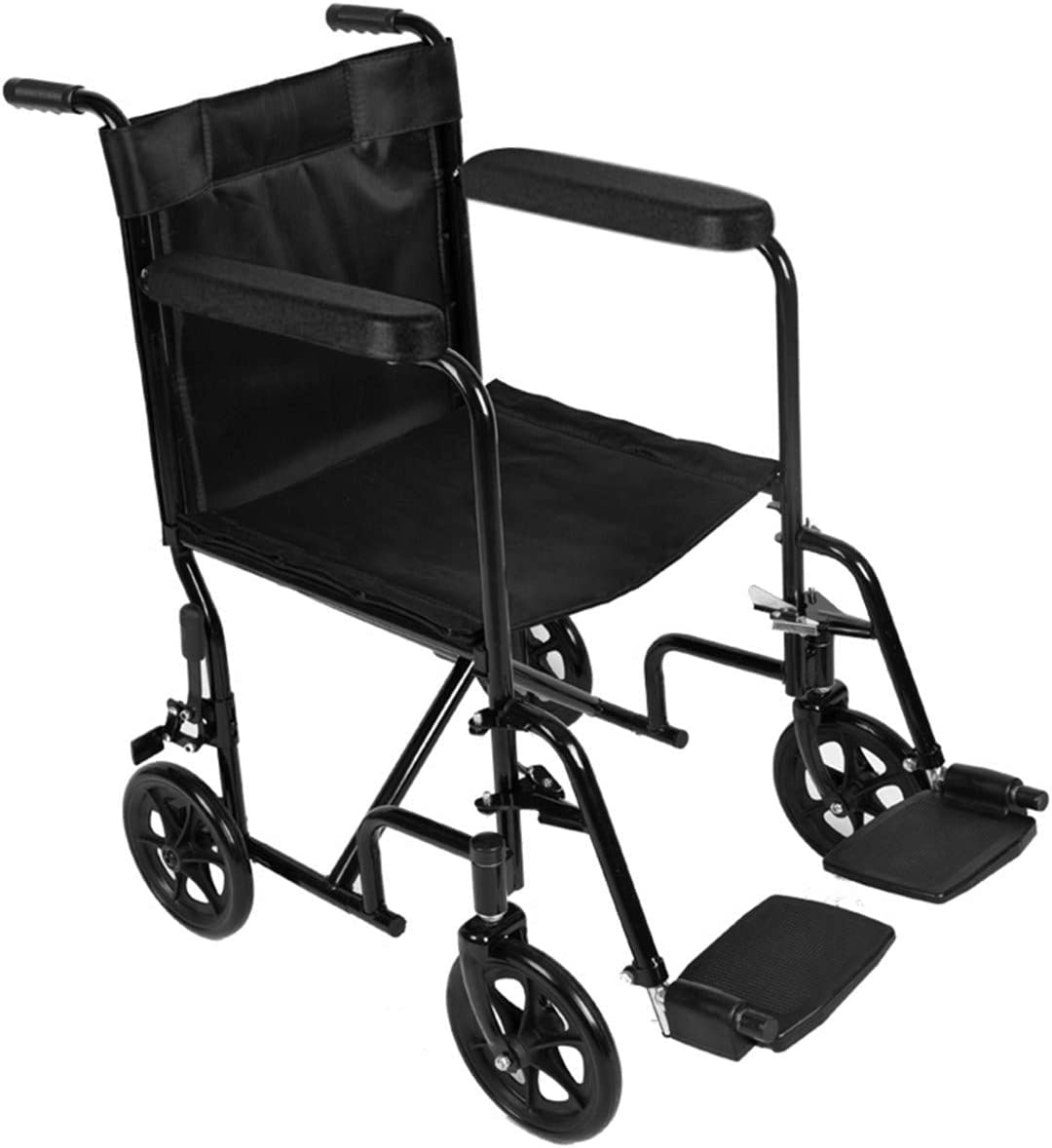 Panana Lightweight Folding Wheelchair, Transit Comfortable Portable Folding Travel Wheelchair with Brakes and Removable Footrests