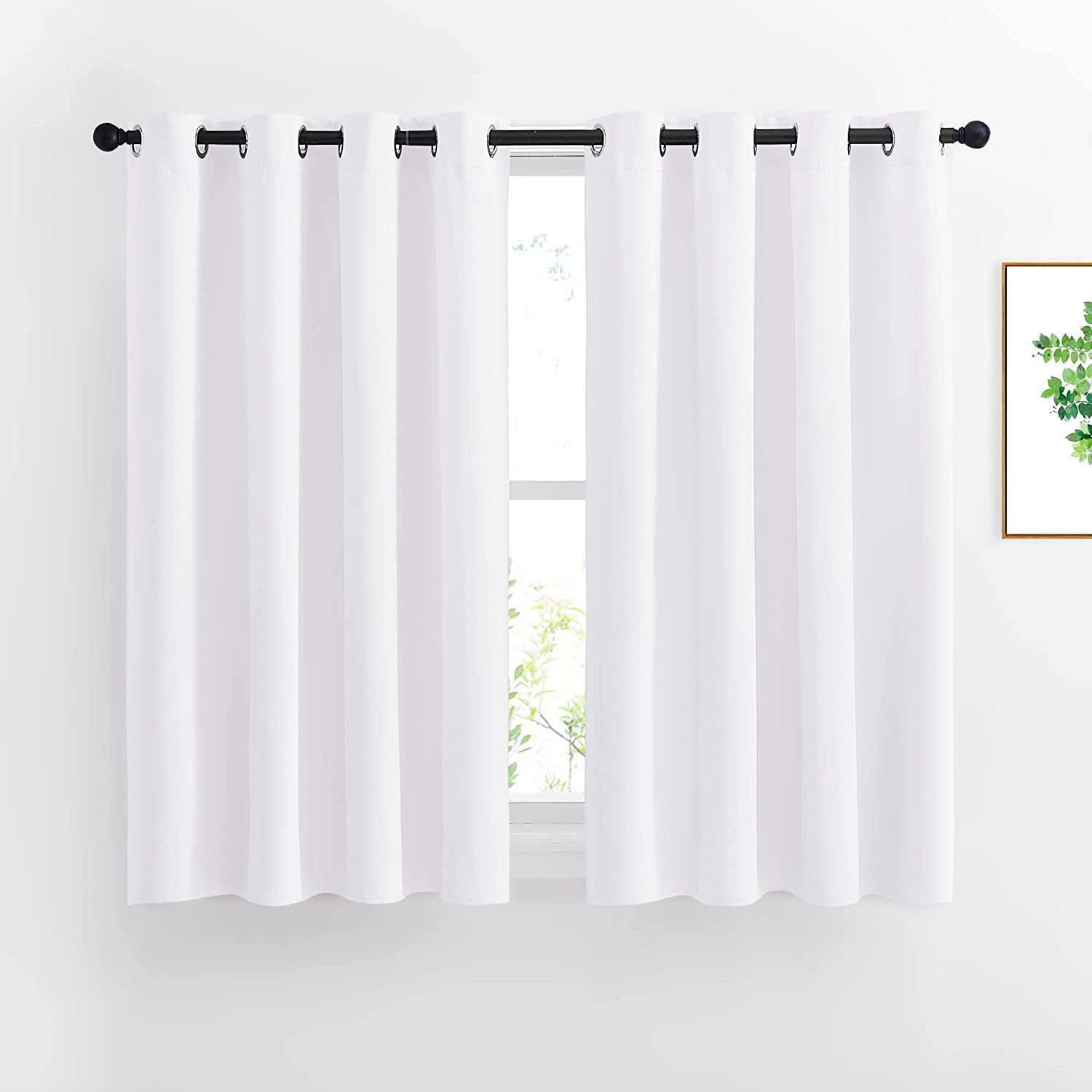 F2L Living Room Bedroom Noise Reducing Window Curtains | Room Darkening | Blackout | Thermal Insulated (Color White| 6 Feet Long Set of 2 | Luxurios Edition)