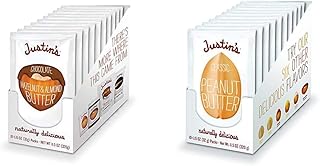 Justin's Chocolate Hazelnut & Almond Butter and Classic Peanut Butter Squeeze Pack Bundle (10 + 10 Pack)