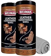 Weiman Leather Cleaner Wipes - 2 Pack with Microfiber Cloth - Clean Condition UV Protection Help ...