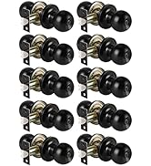 KNOBWELL 10 Pack Matte Black Door Knobs Privacy Door Knob, Bed and Bath Door Knob Door Lockset, L...