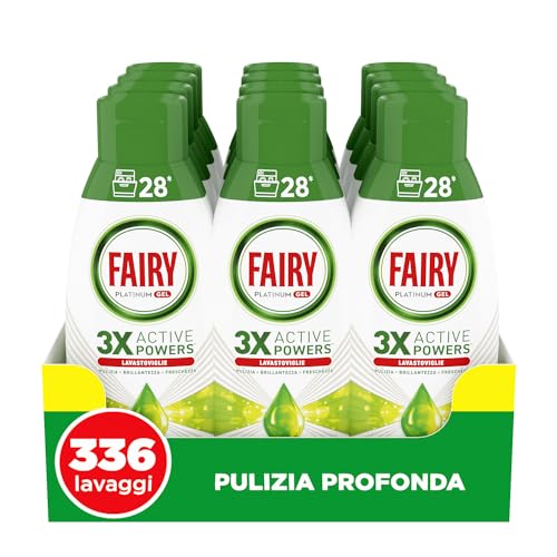 Fairy Platinum Detersivo Lavastoviglie Liquido, Gel Lavastoviglie, 336...