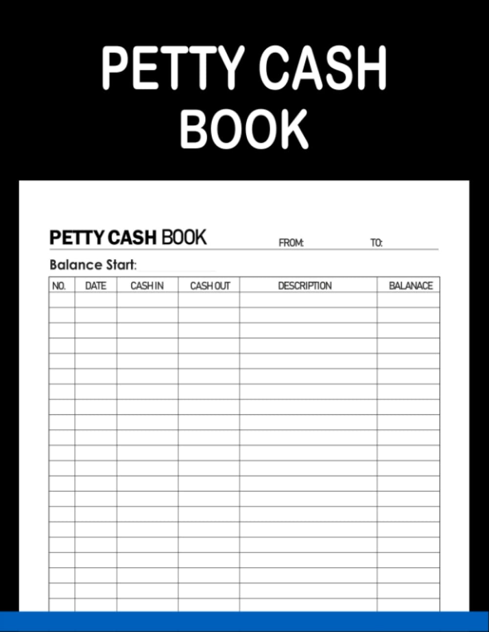 Buy Petty Cash Book: Petty Cash Receipt Log Book Ledger With Track ...