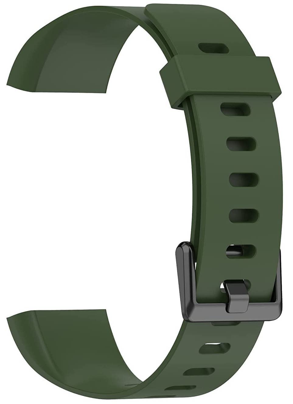 LN MART Soft Silicone Realme Band Strap with Black Metal Buckle Compatible for Realme Smart Band RMA 183 Black (Tracker Not Included) (Black) (Green)