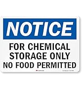 SmartSign “Notice - for Chemical Storage Only, No Food Permitted” Label | 10" x 14" 3M Engineer G...