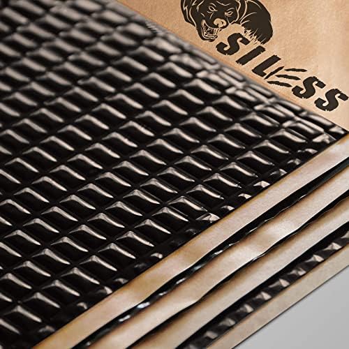 Siless Black 80 mil (2mm) 36 sqft Car Sound Deadening mat - Butyl Automotive Sound Deadener - Noise Insulation and Vibration Dampening Material (36 sqft)