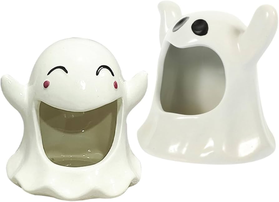 Amazon.com: Didiseaon 2pcs Ceramic Ghost Candle Holder Halloween ...