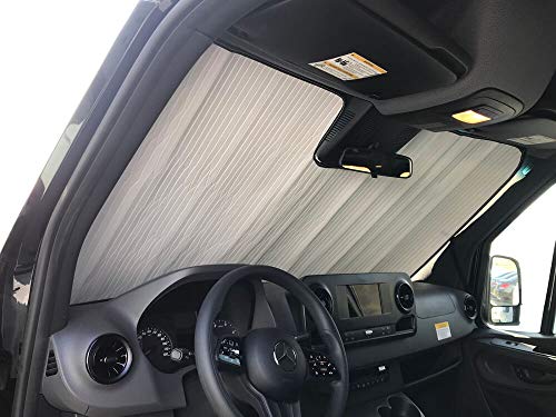 HeatShield, The Original Windshield Sun Shade, Custom-Fit for Mercedes-Benz Sprinter Crew Van (Cargo) w/ Lane Keeping Assist 2019, 2020, 2021, 2022 Silver Series