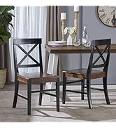 GDFStudio Wood Dining Chairs Set of 2, Farmhouse Country Side Chairs,Wooden Armless Chairs for Ki...