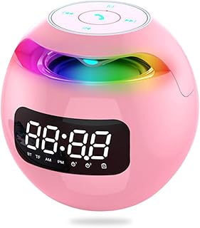 DUUKOA Alarm Clock Digital Clock Dual Alarm Clock with Colorful Lights Bluetooth Speaker FM Radio TF Card Calling handsfre...