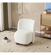 GDFStudio Upholstered Club Chair,Modern Low-Back Armless Accent Chair,Ultra Soft Small Reading Ch...