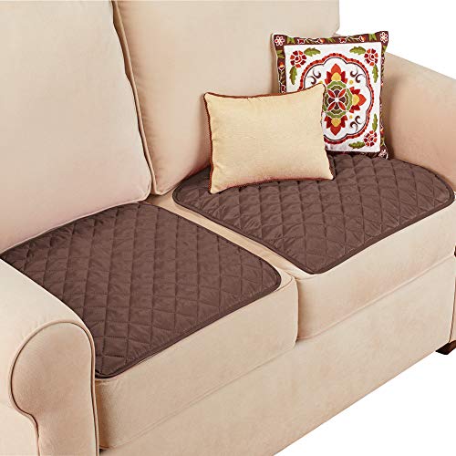 quilted chair cover - Collections Etc Quilted Waterproof Seat Protector - Set of 2 - Machine Washable, Use for Indoor or Outdoor Seating, Chocolate