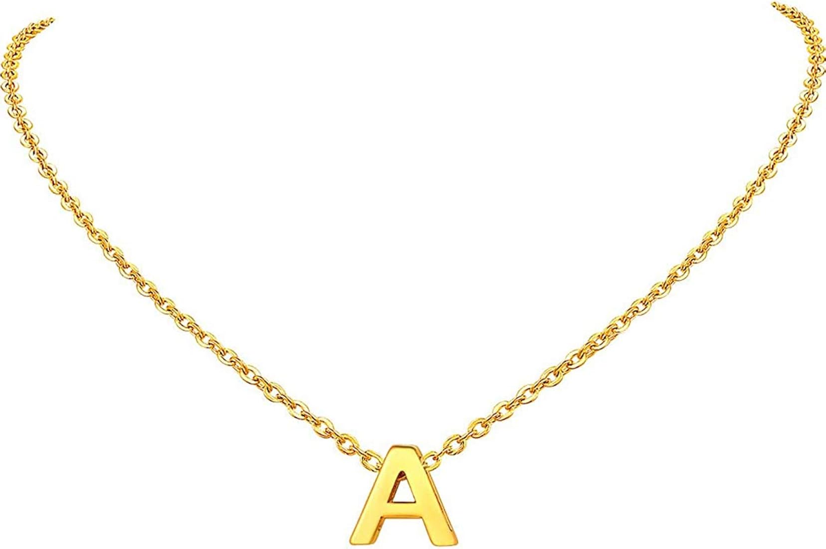 Buy ZIVOM® Initial Alphabet Letter A 18K Gold Pendant Necklace ...