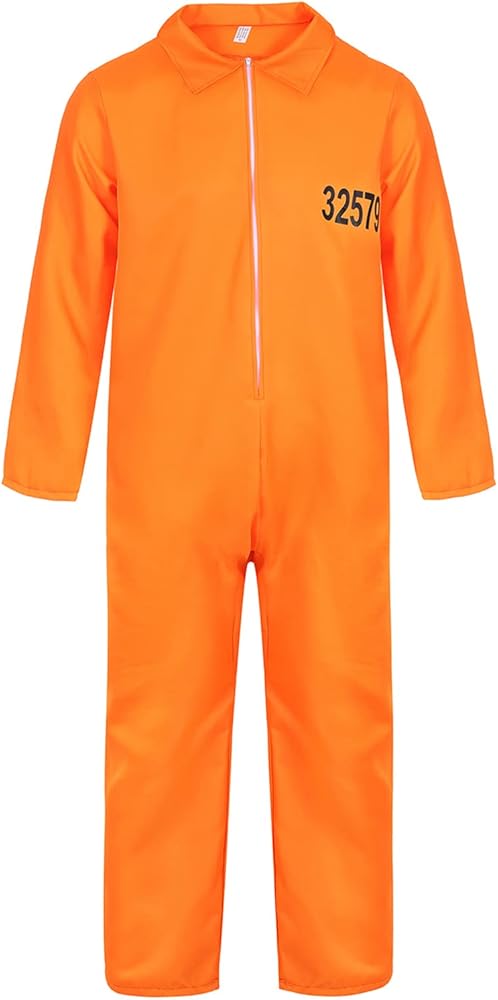 : frawirshau Prisoner Costume Orange Prison Jumpsuit Adult  Costumes for Men Jail Criminal Outfit 3X-Large : Clothing, Shoes & Jewelry