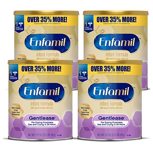 Enfamil Gentlease Baby Formula, Reduces Fussiness, Crying, Gas and Spit-up in 24 hours, DHA & Choline to support Brain development, Value Powder Can, 27.7 Oz (Pack of 4)