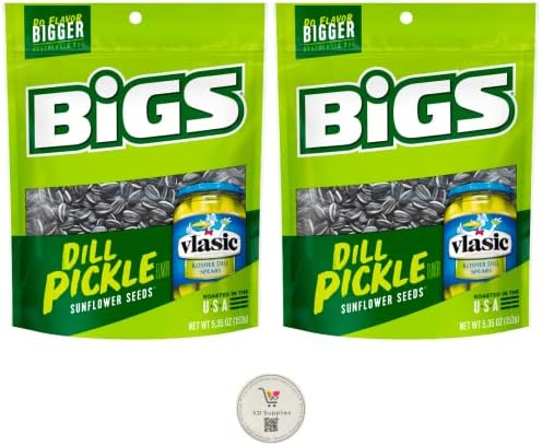 BIGS Sunflower Seeds, Keto Friendly 5.35 oz Bags (Pack of 2) (Vlasic Dill Pickle)