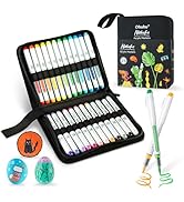 Ohuhu Acrylic Paint Markers 24 Colors Direct Liquid: 1.5MM Brush Tip Acrylic Markers High Opacity...