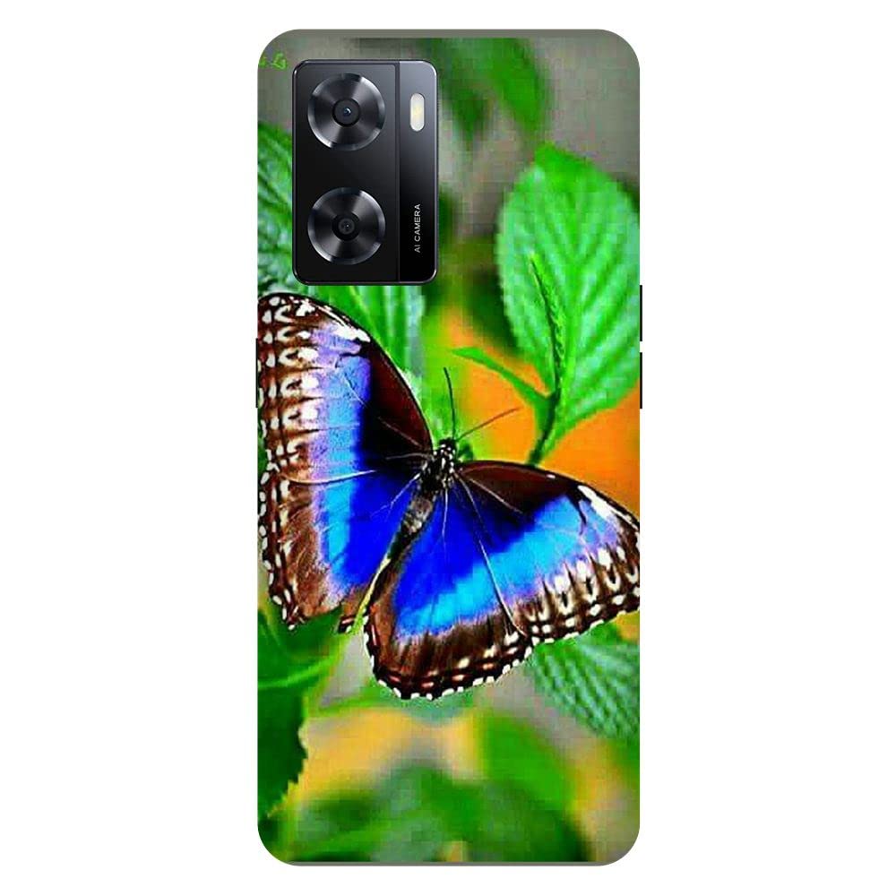 SRIJONI Customised Printed Personalised Back Cover for Oppo A 57 2022 Papilio Glaucus Yellow & Blue Swallotail Butterfly D5008