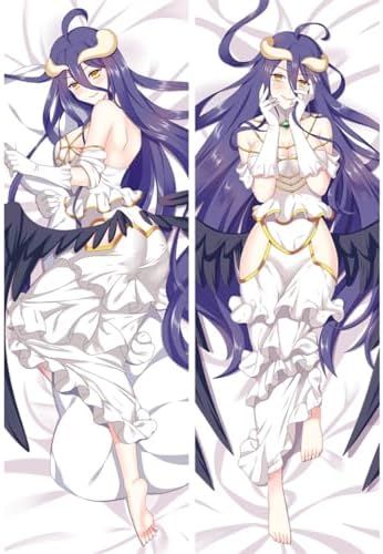 Anime Body Pillow Case Cover Overlord Dakimakura Albedo Cosplay Manga Peach Skin Pillowcase (59.1x19.7in/150x50cm) (Purple)