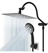 Hibbent All Metal High Pressure Rainfall 10 Inch Shower Head/Handheld Showerhead Combo/ 12 Inch A...