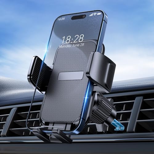 Cell Phone Holder for Your Car Vent: [Thick Cases Friendly] Air Vent Phone Car Mount, Hands-Free Universal Automobile Cradle Fit for iPhone Android and All Smartphones