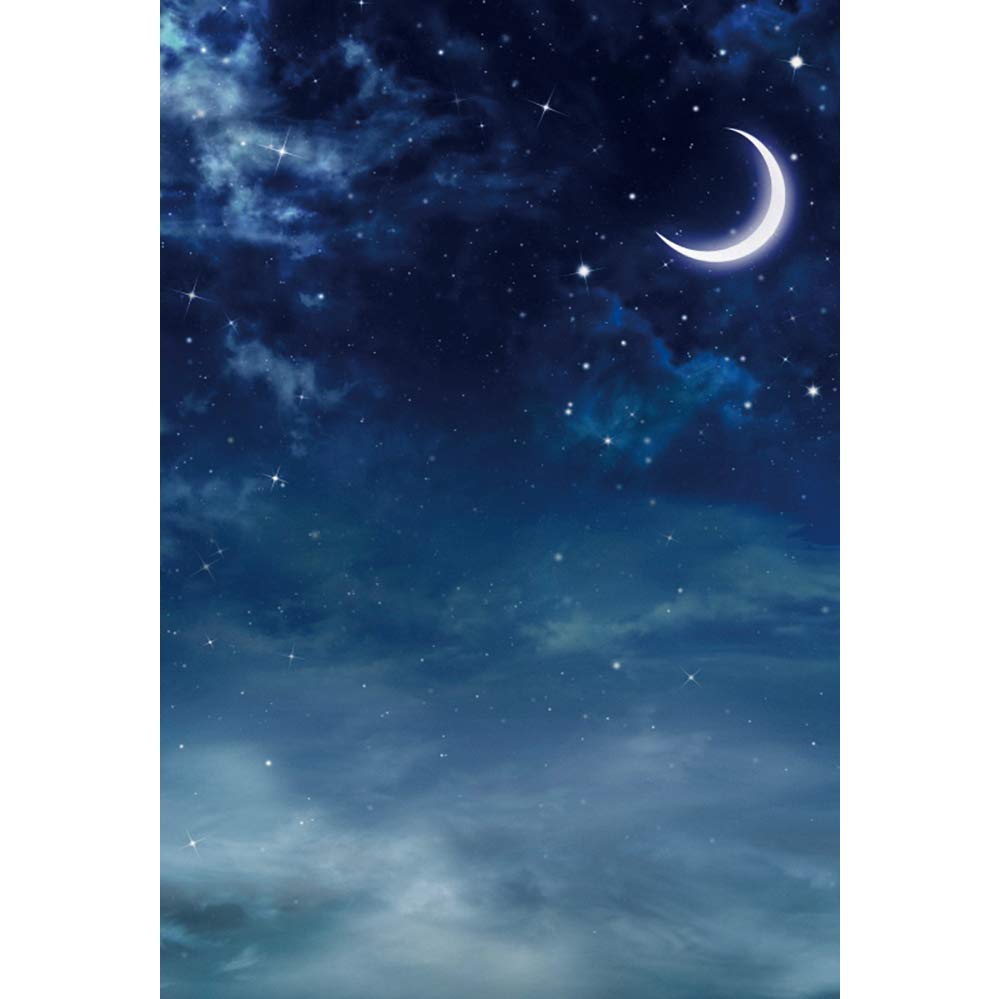 Starry Sky Background  Birthday Vinyl Photography Backdrop Night View  Bright Crescent Moon Moonlight Twinkle Stars Nebula Halloween Decor Costume  Party Portrait Shoot Wallpaper : : Electronics