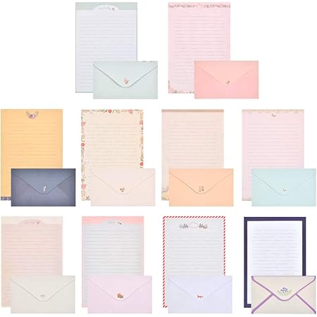 Amazon.com : Stationery Letter Paper and Envelopes Set, 60 Sheets Cute ...