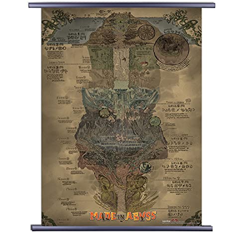 D&D Entertainment Made in Abyss Map of The Abyss Wall Scroll Poster Officially Licensed