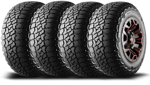 Set of 4 (FOUR) Mastertrack BADLANDS AT All Terrain LT265/70R17 10 Ply E 123S SUV Light Truck Tire + Road Hazard Warranty Included - 265/70/17(Tire Only)