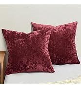 PHF Truly Velvet Throw Pillow Covers, 24"x24", No Insert, 2 Pack Color Gradient Cushion Covers, U...