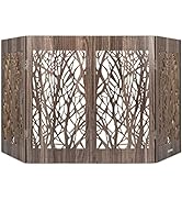 Decorative Freestanding Pet Gate Expandable Indoor Barrier for Small to Medium Pets - Barnwood Br...