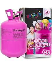 Balloonify Helium-Flasche für ca. 50 Luftballons Folienballons Ballongas 400 Liter (0,40 m³) Helium Ballongas, Gasflasche, Sicherheits-Knickventil