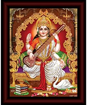 SAF paintings Saraswati Maa UV Textured Home Decorative Gift Item Framed Painting 14 inch x 11 inch SANFR05