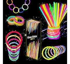 Knicklichter Leuchtstäbe - 100 Knicklichter Party Set für Kinder mit 100 Verbinder Leuchtende Armbänder Halsketten für Neon…