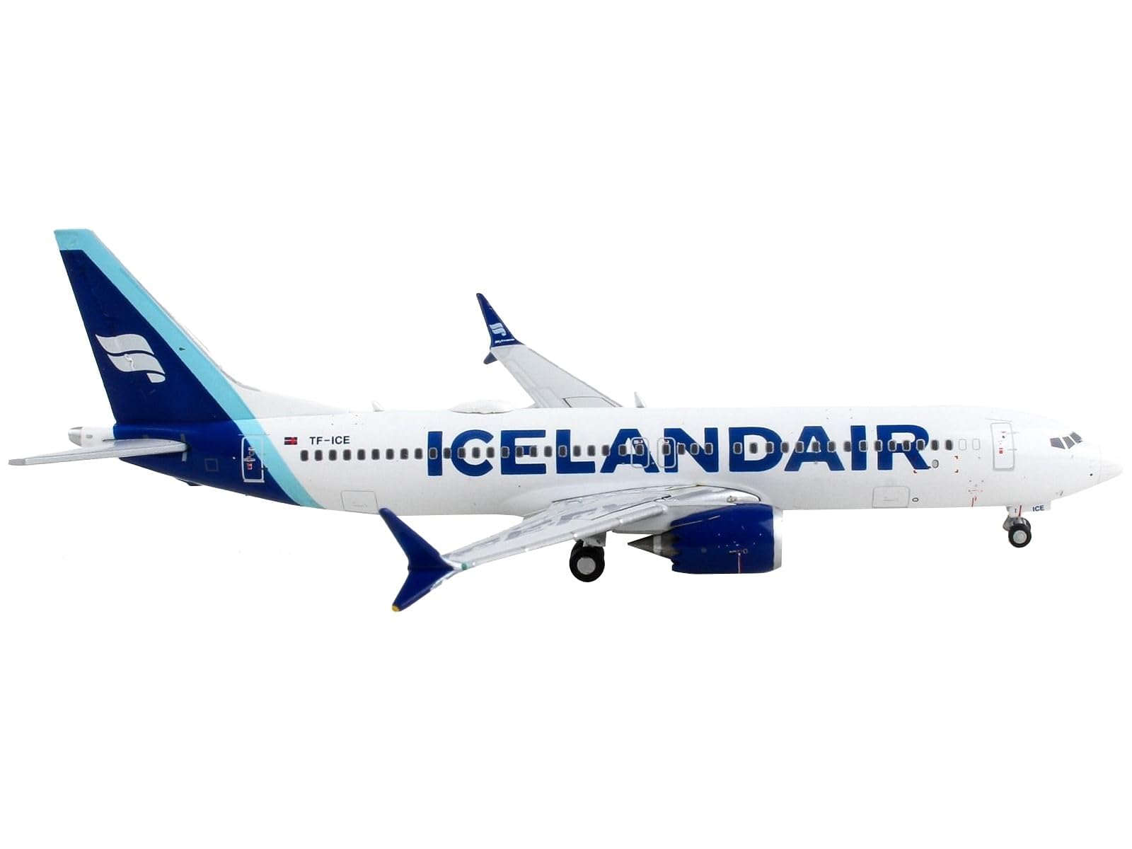 GeminiJets GJICE2123 Icelandair Boeing 737 MAX 8 TF-ICE; Scale 1:400, White