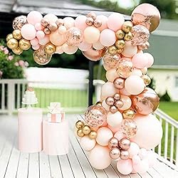 rose gold balloon arch