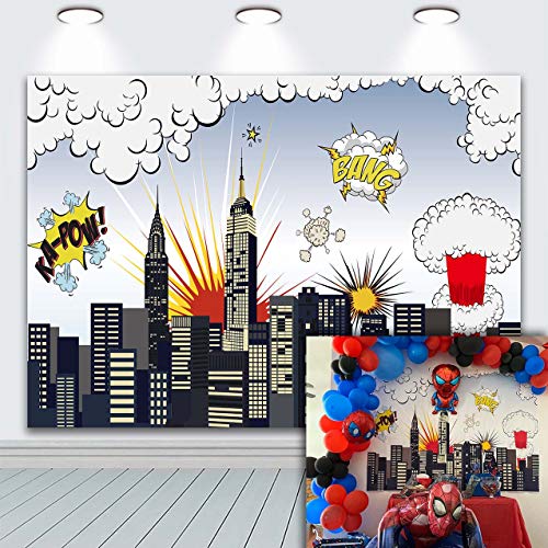 Buy Daniu Super Hero City Backdrops Boys Birthday Party Baby Shower ...