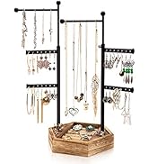 Emfogo Jewelry Organizer Stand - 6 Tier Jewelry Holder with Adjustable Height Necklace Holder Org...