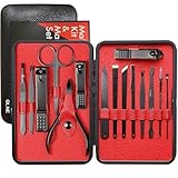 Nail Clippers Sets High Precisio Stainless Steel Nail Cutter Pedicure Kit Nail File Sharp Nail Scissors and Clipper Manicure Pedicure Kit Fingernails & Toenails with Portable Stylish case (Black)