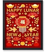 Poster Master Happy Lunar New Year Poster - Chinese New Year Print - Holiday Art - Lantern Art - ...