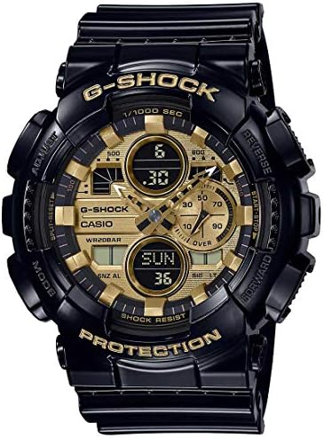 Casio G-Shock GA-140GB-1A1DR Black & Gold Analog-Digital Dial Black Resin Strap Men's Watch Shock and 200M Water Resistant G1021