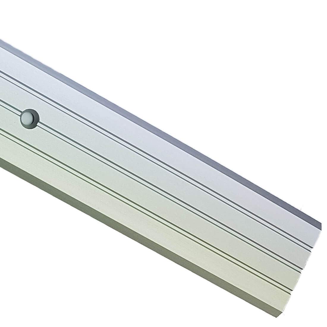 Flat Carpet Cover Door Strip Aluminium Rail Drilled Fluted Floor 40mm x 1M LPPS-40 TMW Profiles (Silver)