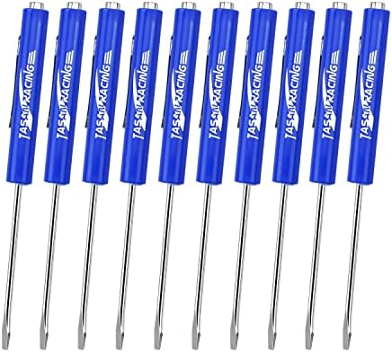 TASAN RACING 10Pcs Mini Tops and Pocket Clips Pocket Screwdriver Strong Magnetic Slotted Screwdriver Blue 3mm