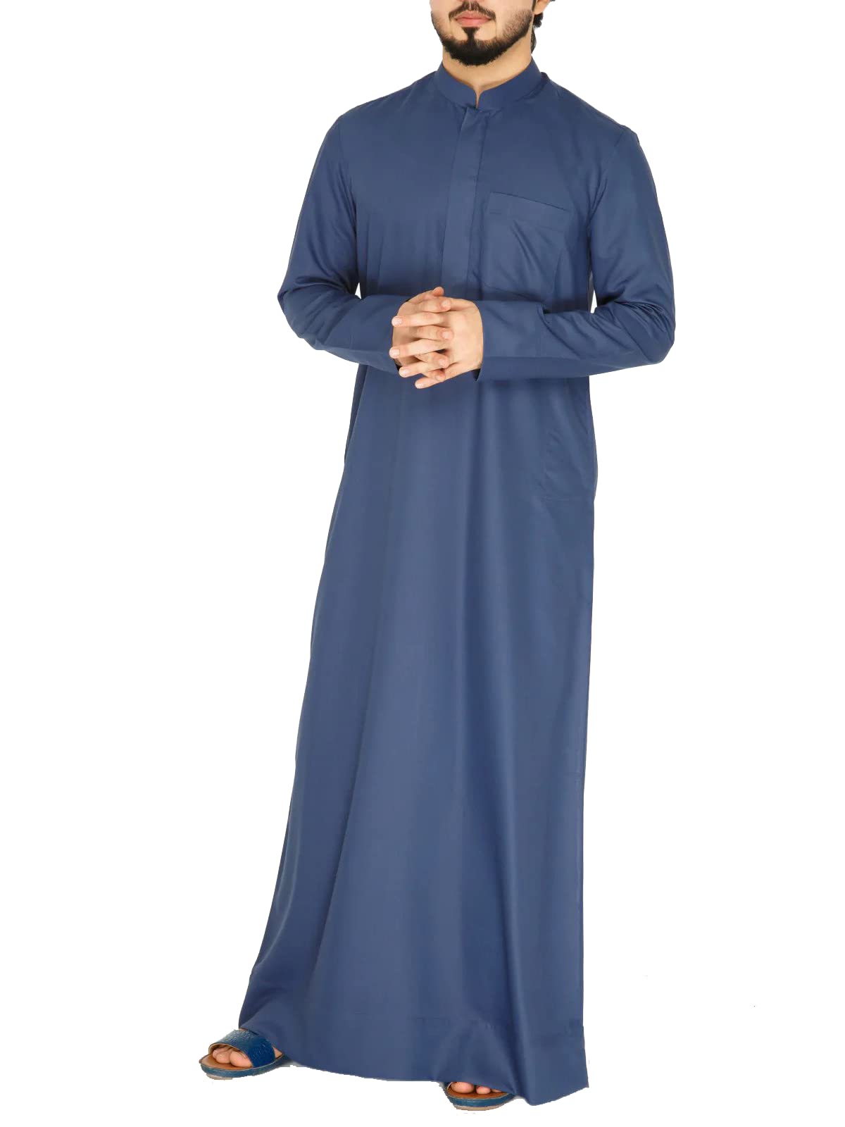 YATHREB EVERYDAY KUWAITI KANDORA NAVY Arab Thobe, Dishdasha, Kandora Arabic Muslim Islamic Muslim Robe (Special Discount) Premium Quality