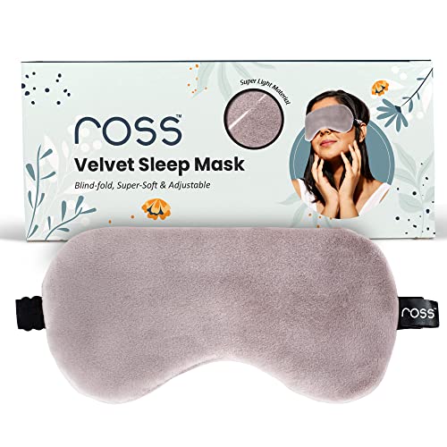 Ross Breathable Sleep Eye Mask with Super Smooth And Adjustable Strap- Super Soft & Cozy, Blindfold and Travelling- Grey