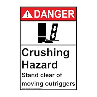 ComplianceSigns.com Vertical Danger Crushing Hazard Stand Clear of ...